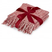 Акриловый плед Harp 130x180 см, белый/бордо