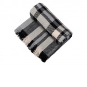 Плед Liner с бахромой, 140*205 см., серый с черным