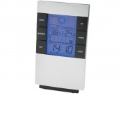 Настольная метеостанция Statio с часами-будильником, серебристый/черный