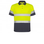 Поло Polaris мужское, свинцовый/неоновый желтый