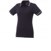 Женская футболка поло Fairfield с коротким рукавом с проклейкой, темно-синий/серый меланж/белый