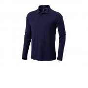 Рубашка поло Oakville мужская с длинным рукавом, темно-синий