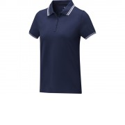 Amarago Женское поло с коротким рукавом и контрастной отделкой, темно-синий