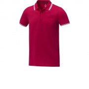 Amarago Мужское поло с коротким рукавом и контрастной отделкой, красный