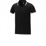 Amarago Мужское поло с коротким рукавом и контрастной отделкой, черный