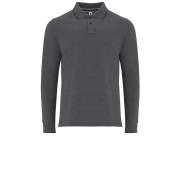 Рубашка поло Dylan мужская с длинным рукавом, меланжевый черный