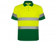 Поло Polaris мужское, садовый зеленый/неоновый желтый