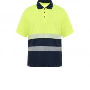 Поло Vega мужское, нэйви/неоновый желтый