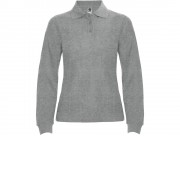 Рубашка поло Estrella женская с длинным рукавом, серый меланж