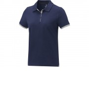 Morgan Двухцветное женское поло с коротким рукавом, темно-синий