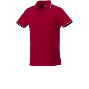 Мужская футболка поло Fairfield с коротким рукавом с проклейкой, красный/темно-синий/белый