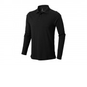 Рубашка поло Oakville мужская с длинным рукавом, черный