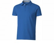 Поло с короткими рукавами Hacker, небесно-синий/серый