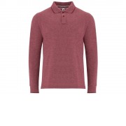 Рубашка поло Dylan мужская с длинным рукавом, меланжевый гранатовый