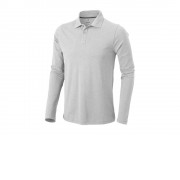 Рубашка поло Oakville мужская с длинным рукавом, серый меланж