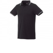 Мужская футболка поло Fairfield с коротким рукавом с проклейкой, черный/серый меланж/белый