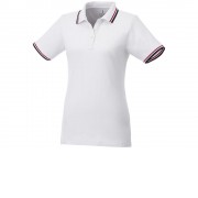 Женская футболка поло Fairfield с коротким рукавом с проклейкой, белый/темно-синий/красный