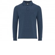 Рубашка поло Dylan мужская с длинным рукавом, меланжевый нэйви