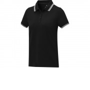 Amarago Женское поло с коротким рукавом и контрастной отделкой, черный
