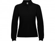 Рубашка поло Estrella женская с длинным рукавом, черный