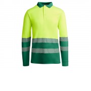 Рубашка поло с длинным рукавом Atrio мужская, лиственный/неоновый желтый