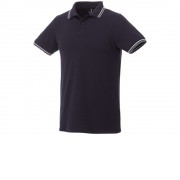 Мужская футболка поло Fairfield с коротким рукавом с проклейкой, темно-синий/серый меланж/белый