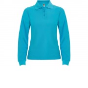 Рубашка поло Estrella женская с длинным рукавом, бирюзовый