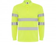 Поло Polaris мужское c длинным рукавом, неоновый желтый