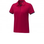 Morgan Двухцветное женское поло с коротким рукавом, красный