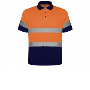 Поло Polaris мужское, нэйви/неоновый оранжевый