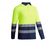Рубашка поло с длинным рукавом Atrio мужская, нэйви/неоновый желтый
