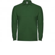 Рубашка поло Estrella мужская с длинным рукавом, бутылочный зеленый