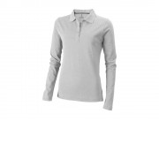 Рубашка поло Oakville женская с длинным рукавом, серый меланж
