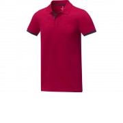 Morgan Двухцветное мужское поло с коротким рукавом , красный