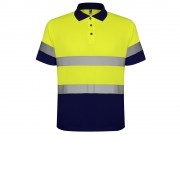 Поло Polaris мужское, нэйви/неоновый желтый