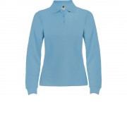 Рубашка поло Estrella женская с длинным рукавом, небесно-голубой