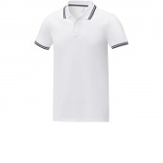 Amarago Мужское поло с коротким рукавом и контрастной отделкой, белый