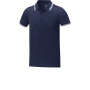 Amarago Мужское поло с коротким рукавом и контрастной отделкой, темно-синий