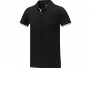 Morgan Двухцветное мужское поло с коротким рукавом , черный