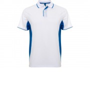 Рубашка поло Montmelo мужская с длинным рукавом, белый/королевский синий