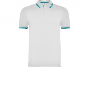 Рубашка поло Montreal мужская, белый/бирюзовый