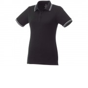Женская футболка поло Fairfield с коротким рукавом с проклейкой, черный/серый меланж/белый