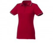 Женская футболка поло Fairfield с коротким рукавом с проклейкой, красный/темно-синий/белый