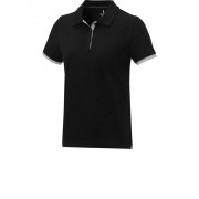 Morgan Двухцветное женское поло с коротким рукавом, черный