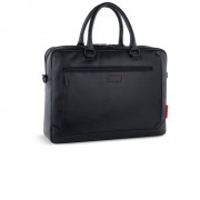 Портфель мужской BUGATTI Clark, чёрный, воловья кожа/полиэстер, 40х9,5х29 см, 10 л