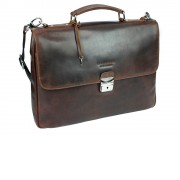 Портфель BUGATTI Romano 15'', коричневый, натуральная воловья кожа, 39х8х30 см