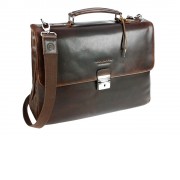 Портфель BUGATTI Romano 15'', коричневый, натуральная воловья кожа, 40х12х30 см