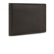 Портмоне BUGATTI Banda, с защитой данных RFID, коричневое, кожа/полиэстер, 12,5х2х9 см
