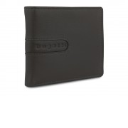 Портмоне BUGATTI Bomba, с защитой данных RFID, коричневое, кожа/полиэстер, 12х2х9,5 см