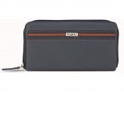 Кошелек Mano Don Leonardo, с RFID защитой, натуральная кожа в сером цвете, 19 х 2 х 10,5 см